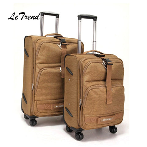 Letrend Men Oxford Rolling Luggage Spinner Business Trolley Women Multifunction Travel Bag 20