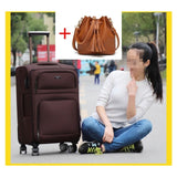 Letrend Women Rolling Luggage Set Spinner Wheel Suitcase Oxford Women'S Bag Travel Bags 20 Inch