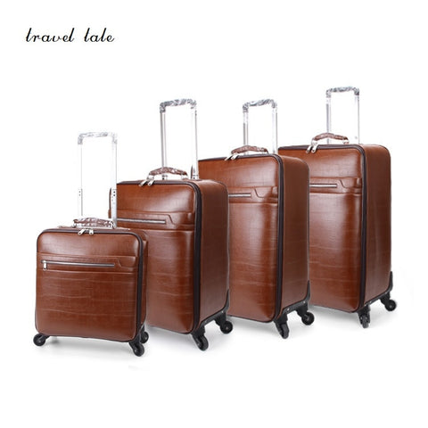 Travel Tale Concise And High-End Business Pu 16/20/22/24 Inch Size Rolling Luggage Spinner Brand