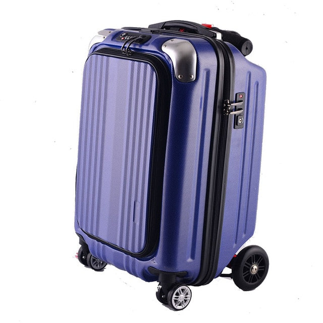 Letrend Skateboard Rolling Luggage Casters Men Business Trolley Suitcases Wheel Student Travel