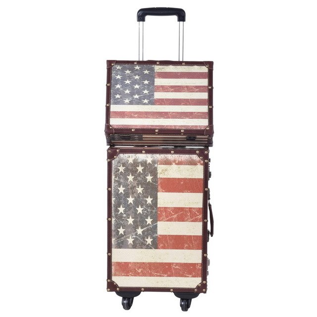 In 2018 The New Pu Leather Good Quality Retrodesign Password Lock Trolly Luggage Set 20Inch +14Inch