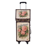 In 2018 The New Pu Leather Good Quality Retrodesign Password Lock Trolly Luggage Set 20Inch +14Inch