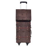 In 2018 The New Pu Leather Good Quality Retrodesign Password Lock Trolly Luggage Set 20Inch +14Inch