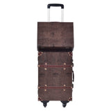 In 2018 The New Pu Leather Good Quality Retrodesign Password Lock Trolly Luggage Set 20Inch +14Inch