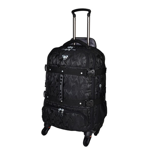 Letrend Camouflage Travel Bag Large Capacity Rolling Luggage Suitcases Wheel Men Cabin Shoulder