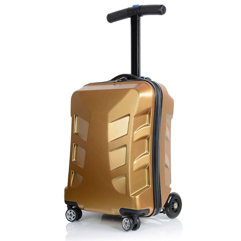 Letrend Creative Scooter Rolling Luggage Spinner Trolley Suitcases Wheels Men Business Carry On