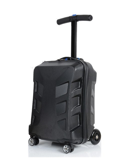 Letrend Creative Scooter Rolling Luggage Spinner Trolley Suitcases Wheels Men Business Carry On