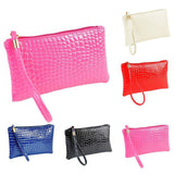 Women Crocodile Leather Clutch Handbag Bag Coin Purse