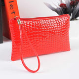 Women Crocodile Leather Clutch Handbag Bag Coin Purse