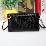 Women Crocodile Leather Messenger Crossbody Clutch Shoulder Handbag
