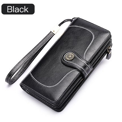 Large Capacity Split Leather Card Holder Quality Wallet Long Women Wallet Zipper Clutch Casual