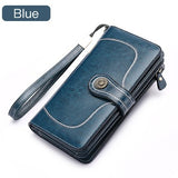 Large Capacity Split Leather Card Holder Quality Wallet Long Women Wallet Zipper Clutch Casual