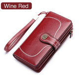 Large Capacity Split Leather Card Holder Quality Wallet Long Women Wallet Zipper Clutch Casual
