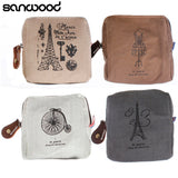 Retro Classic Canvas Tower  Wallet Card Key Coin Purse Bag Pouch Case For Women Girl