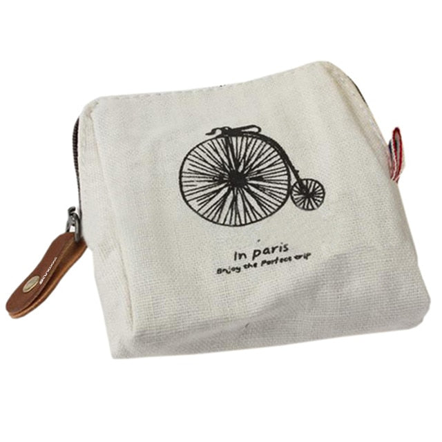 Retro Classic Canvas Tower  Wallet Card Key Coin Purse Bag Pouch Case For Women Girl