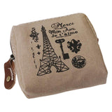 Retro Classic Canvas Tower  Wallet Card Key Coin Purse Bag Pouch Case For Women Girl