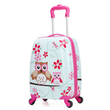 Letrend Cute Owl Rolling Luggage Set Spinner Kids Children Cartton Backpack Trolley Suitcase Wheels