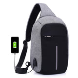 Anti-Theft Sling Shoulder Bag With External Usb Charge Crossbody Chest Bags Backpack For Cycling