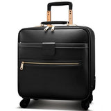 Quality Leather Trolley Luggage Universal Wheels Cowhide Luggage Bag Commercial 16 20 24High