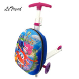 Letrend Children Rolling Luggage Casters Wheels Suitcase Trolley Baby Travel Bag Cute Cartoon 18