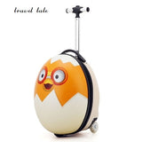 Lovely, Cartoon 3D Egg Abs+Pc 16 Inch Size Rolling Luggage Spinner Children'S Travel Suitcase