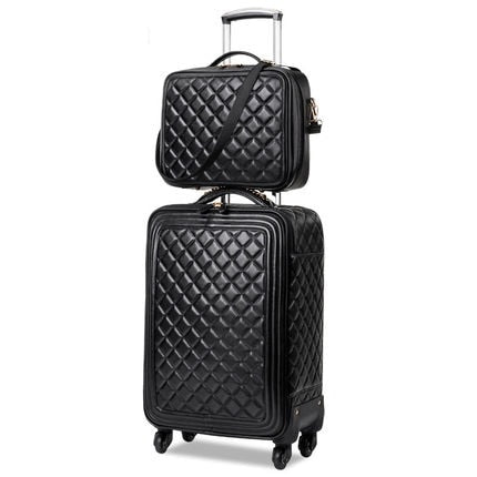 Travel Tale High Quality Fashion 16/20/24 Size 100%Pu Rolling Luggage Spinner Brand Travel Suitcase