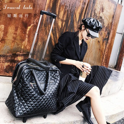 Travel Tale High Quality Fashion 18 Inch 100%Pu Rolling Luggage Spinner Brand Travel Suitcase