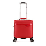 18 Fashion Trolley Luggage Women'S Universal Wheels Red Small Luggage Travel Bag Male Pu