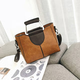 Women'S Fashion Solid Color Leather Shoulder Bags With Corssbody Bag&Handbag