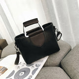 Women'S Fashion Solid Color Leather Shoulder Bags With Corssbody Bag&Handbag