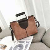 Women'S Fashion Solid Color Leather Shoulder Bags With Corssbody Bag&Handbag