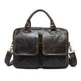 Genuine Leather Business Briefcase Laptop Bag Handbag Vintage Crazy Horse Leather Shoulder