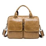 Genuine Leather Business Briefcase Laptop Bag Handbag Vintage Crazy Horse Leather Shoulder