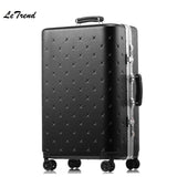 Letrend Business Aluminium Frame Rolling Luggage Spinner Suitcases Wheels Password Trolley 20