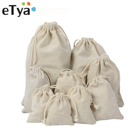 Etya Handmade Cotton Linen Storage Package Bag Drawstring Bag Small Coin Purse Travel Women Small