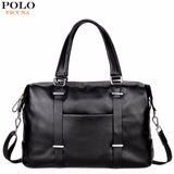 Vicuna Polo Men Travel Duffle Bag Pu Leather Men'S Travel Bags Black Shoulder Handbag Brand Large