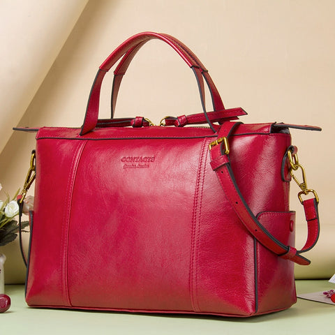 Contact'S Women Practical Bag Handbags Brand Designer Office Bag Organized Women Leather Handbags