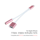 Audio Cable Converter 2In1 Function Charging And Music Cable Splitter Adapter For 7 7Plus Ios10.2