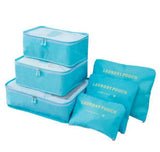 Iux Nylon Packing Cube Travel Bag System Durable 6 Pieces One Set Large Capacity Of Bags Unisex