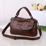 Nigedu Soft Genuine Leather Women Handbag Casual Women Boston Shoulder Bag Brand Luxury Design