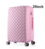 20 Inch Woman Travel Case Suitcases,Diamond Luggage Travel Bag,Abs Travel Luggage,Rolling