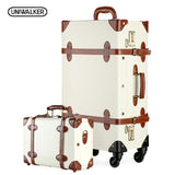Uniwalker 12" 20" 22" 24" 26" Vintage Suitcase Travel Suitcase,Scratch Resistant Rolling Luggage