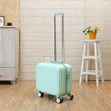 Wholesale!16 Inch High Quality Pc Candy Color Travel Luggage On Universal Wheels With Brake,Green