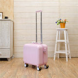 Wholesale!16 Inch High Quality Pc Candy Color Travel Luggage On Universal Wheels With Brake,Green