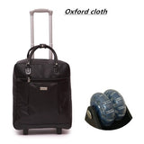 Women Travel Luggage Suitcase Bag,Cabin Waterproof Oxford Cloth Rolling Trolley Case,Pu Leather