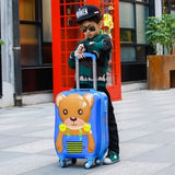 Letrend 3D Cartoon Rolling Luggage Spinner Children Wheel Suitcases Kids Cute Trolley Travel Bag