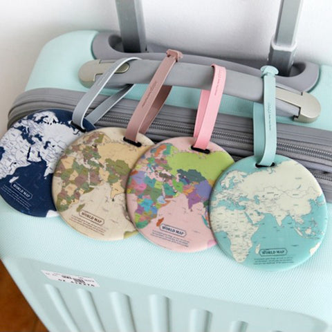 Fashion Map Luggage Tag Women Travel Accessories Silica Gel Suitcase Id Address Holder Baggage