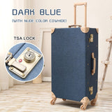 Uniwalker Fashion Vintage Travel Suitcase Trolley Travel Bags Retro Travel Trolley Luggage Suitcase