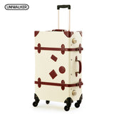 Uniwalker Vintage Suitcase 20"-26" Pu Leather Travel Suitcase , Scratch Resistant Rolling Luggage