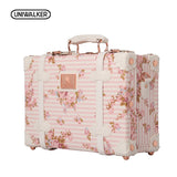 Uniwalker 12" 13" Inch Waterproof Vintage Trunk Box Case Bag Luggage Small Suitcase Floral